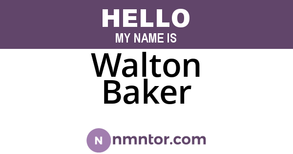 Walton Baker
