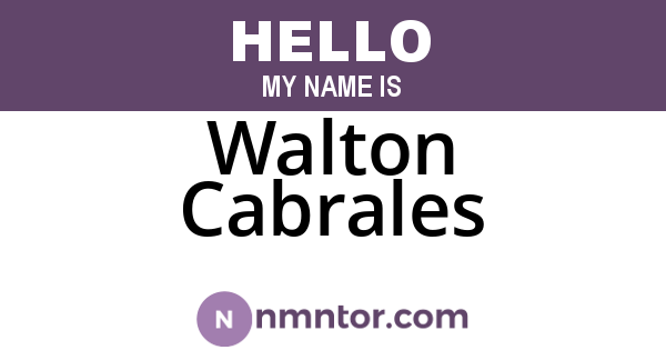 Walton Cabrales