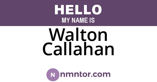 Walton Callahan