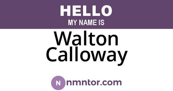 Walton Calloway