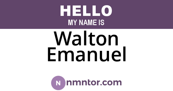 Walton Emanuel