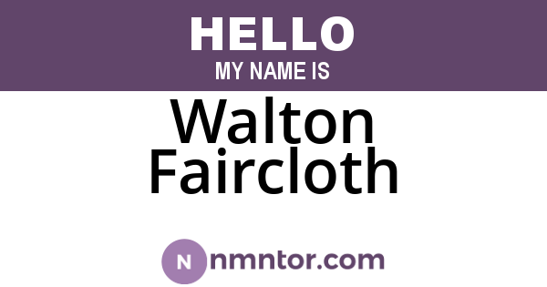 Walton Faircloth