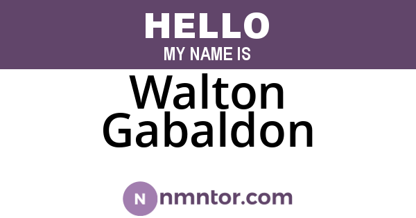 Walton Gabaldon