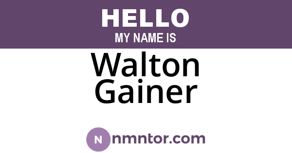 Walton Gainer
