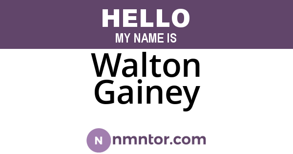 Walton Gainey
