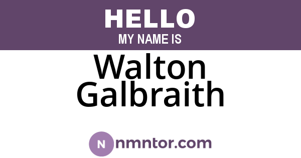 Walton Galbraith