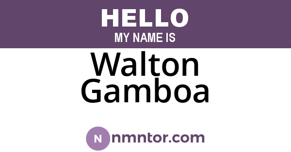 Walton Gamboa