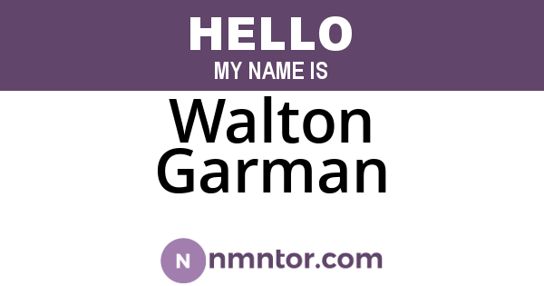 Walton Garman
