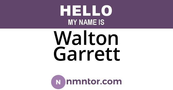 Walton Garrett