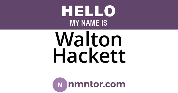 Walton Hackett
