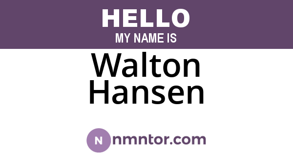 Walton Hansen