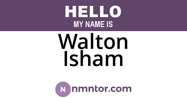Walton Isham