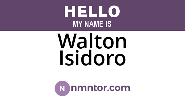 Walton Isidoro