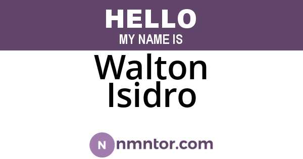Walton Isidro