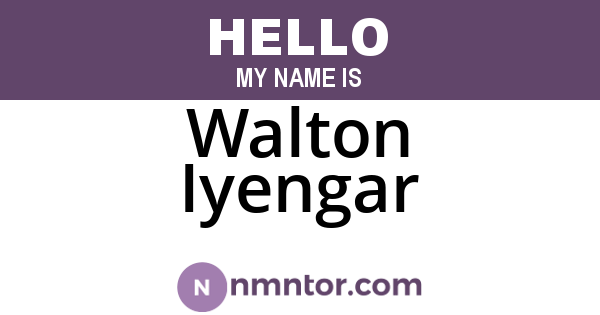 Walton Iyengar