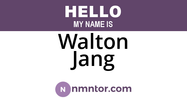 Walton Jang