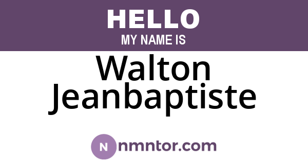 Walton Jeanbaptiste