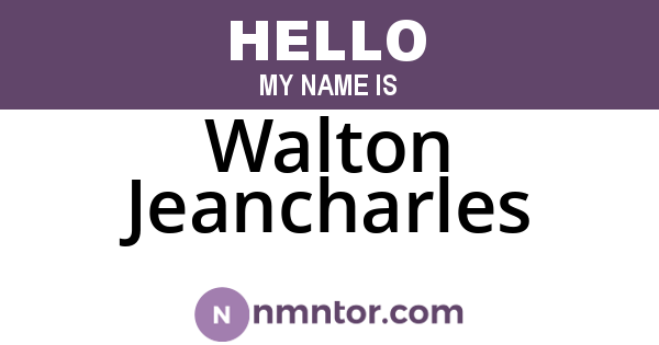 Walton Jeancharles