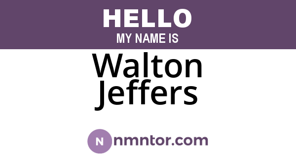 Walton Jeffers