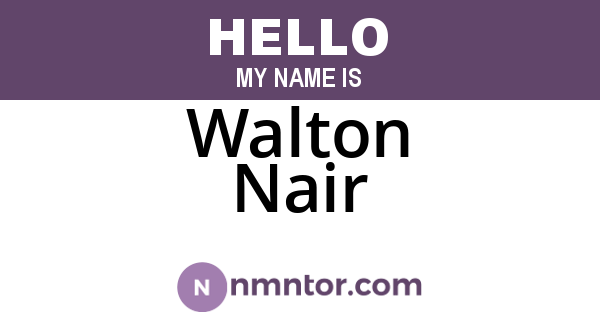 Walton Nair