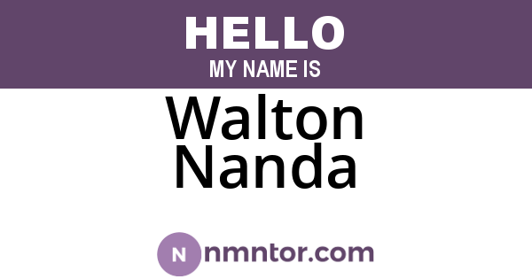 Walton Nanda