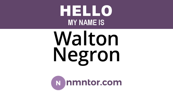 Walton Negron