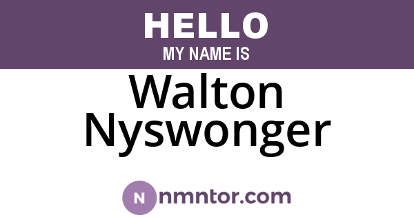 Walton Nyswonger