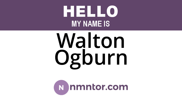 Walton Ogburn
