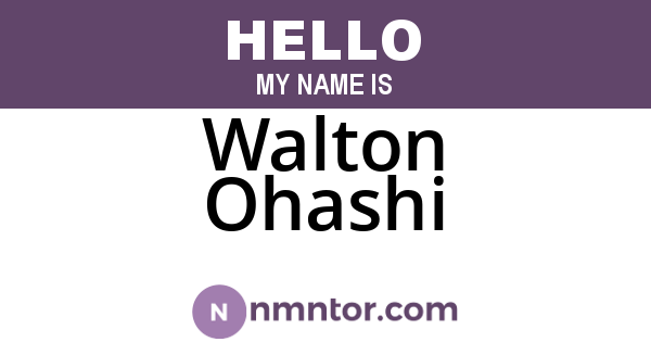 Walton Ohashi