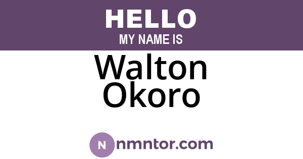 Walton Okoro