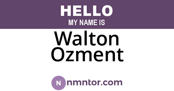 Walton Ozment