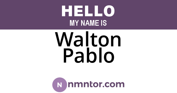 Walton Pablo