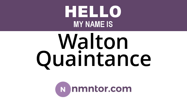 Walton Quaintance