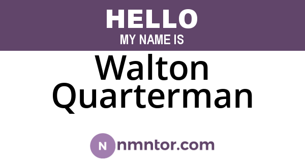 Walton Quarterman