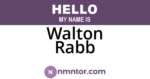Walton Rabb