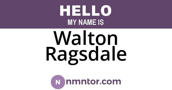 Walton Ragsdale