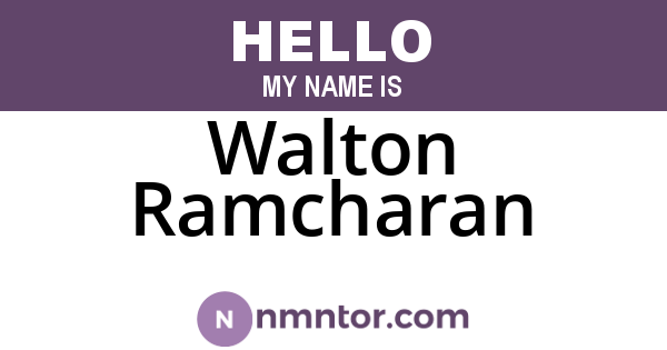 Walton Ramcharan
