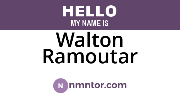 Walton Ramoutar