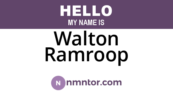 Walton Ramroop