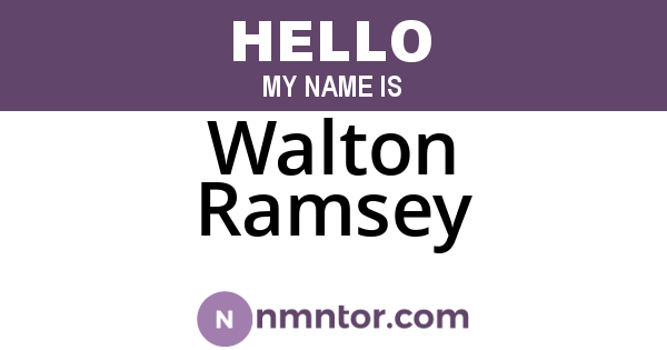 Walton Ramsey