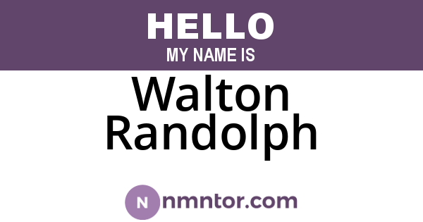 Walton Randolph