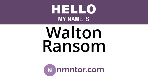 Walton Ransom