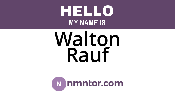 Walton Rauf