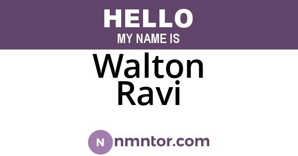Walton Ravi
