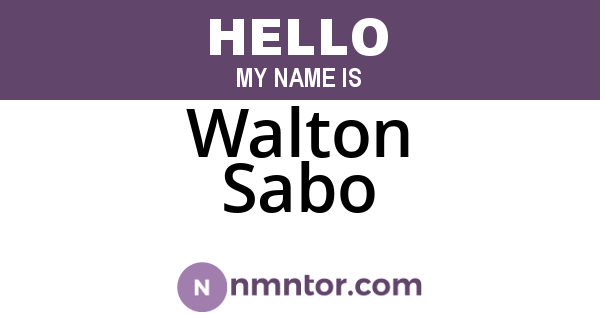 Walton Sabo