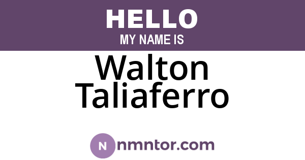 Walton Taliaferro