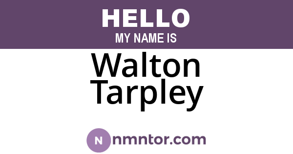Walton Tarpley