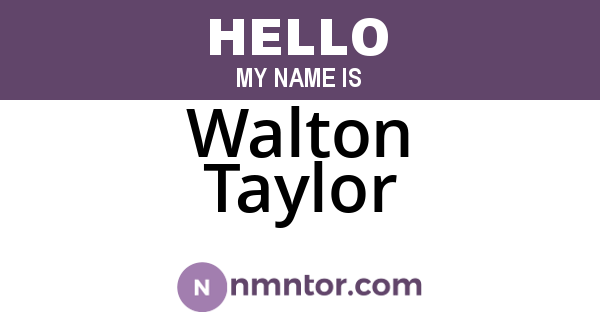 Walton Taylor