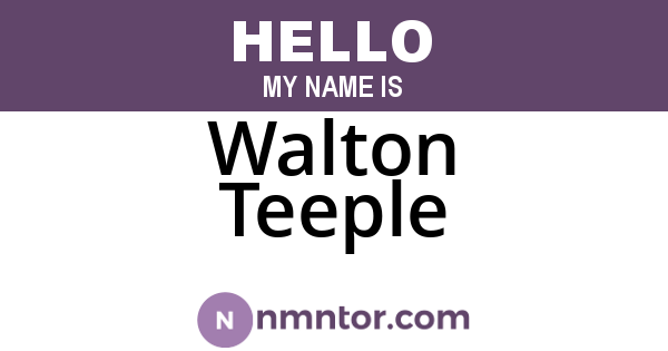 Walton Teeple