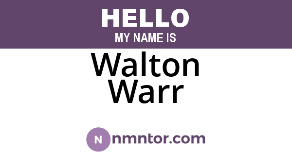 Walton Warr